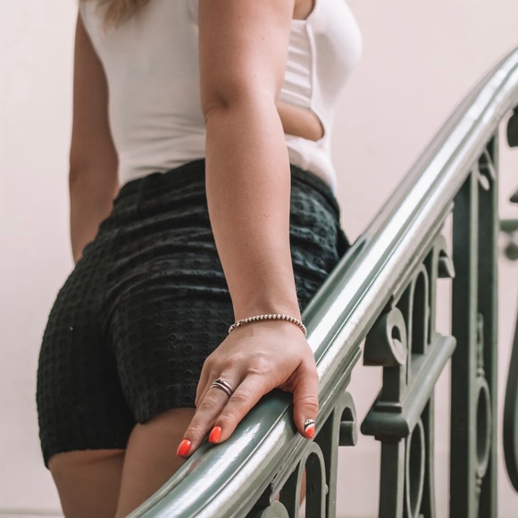 Black textured shorts - Picture 1 of 4